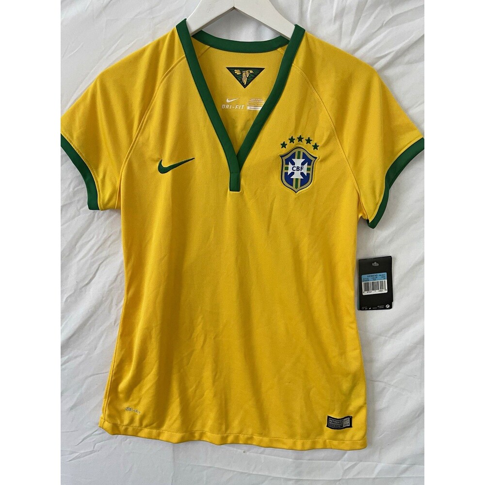 Nike Brazil National Team Neymar #10 Soccer Jersey Women’s M Yellow Green